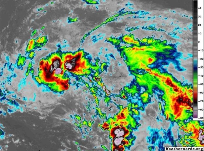 Bão Kong-rey xuất hiện ngay sau bão số 6 Trà Mi. Ảnh: Weathererds.org.